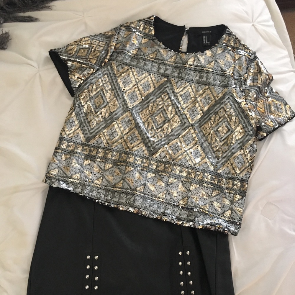 Crop Sequin Top - image 2